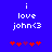 Blue background with white text reading 'i love john<3' and five red/purple star-like symbols below, two versions showing animation changes.