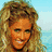 Four pixelated images of a woman with long blonde hair in different poses and backgrounds.