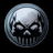 Two circular silver skull icons on black background with white text reading SKY CAPTAIN .COM on right side.