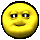Yellow circular face with black outline showing multiple expressions including closed eyes, open mouth, and tongue-out poses against gray background.