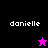 Four display the name 'danielle' in white pixelated text with a pink star and black star icon variation on different colored backgrounds
