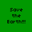 Green background with pixelated text "Save the Earth!!!" in four distinct arrangements across a