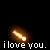Animated contact sheet showing six sequential frames of a glowing heart-shaped animation with repeated text "ilove you" on black background.