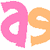 Colorful pixelated letters spell out 'ashley' with each character in distinct pastel hues against a white background.