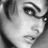 Black-and-white pixelated close-up of a person's face with visible eye, eyebrow, and partial cheek features in a 48x48 static icon format.