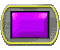 Four identical rectangular frames with rounded corners, each containing a purple gradient rectangle bordered by yellow and gray outlines.