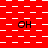 Red background with white dashed lines and checkered patterns, repeated 'OH' text in black on each patterned section.
