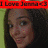 A four- shows a person with long dark hair against green and light backgrounds, with red text reading "I Love Jenna <3" at the top left
