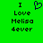 Green background with black pixelated text reading "I Love Melisa 4ever" and a blue heart symbol above the word "Love".