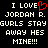 Pixelated text on black background with red heart symbol replacing 'O' in 'LOVE', repeated twice with identical text and layout.