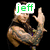 A person with long hair and tattoos makes a hand gesture, with text labels 'jeff' and 'hardy' appearing above their head in different frames.