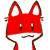 Red fox head with white muzzle and inner ears, displaying four distinct facial expressions across five of