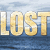 A 2x2 contact sheet of a promotional image for the TV show Lost, featuring text and character imagery across four quadrants with a gray background.