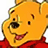 Pixelated Winnie the Pooh character with red clothing on a solid red background, accompanied by pixelated text reading "i think i fell in love... my WINNIE THE POOH!" and "with the person least expected...".
