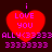 Red heart-shaped icon with 'i LOVE YOU' text, surrounded by pink pixelated symbols on dark background.