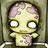Pixelated zombie-like figure with pink brain patches, white eyes, and a yellow body stands in a gray frame; red text 'SAVE' appears top-right and 'MB' bottom-left on black backgrounds.