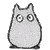 A gray-toned cartoon creature with rounded ears and large circular eyes appears in multiple poses across a