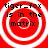 Red background with white concentric circles and black text reading 'tiger_fox is in the matrix' in four identical quadrants.