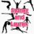 Two side-by-side animated frames show black silhouettes of figures in dynamic poses with pink text overlays reading 'Sydney and Lauren' on the left frame and 'Lauren and Sydney' on the right frame.