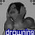 A grayscale animated sequence shows a figure with hands near their face, accompanied by changing blue text reading "drowning in these tears" across frames.