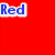 Six colored squares arranged in a , each labeled with its color name in distinct fonts and outlines