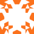A static pixelated pattern of orange and white shapes arranged in a circular border around a central white space.