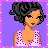 Pixel art contact sheet showing three frames of an animated buddy icon with a woman, clothing items, and text reading "I luv U, basketball" on purple backgrounds.