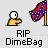 Pixel art icon of a yellow-shirted figure with white head holding a red-and-blue flag, displaying multiple animation states including heart and X symbols above the head.