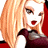 A pixelated cartoon-style image of a blonde woman with red lips and dark eyes on the left, next to green text reading "Original Icons .com" on a dark green background.