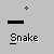Animated sequence of black pixel shapes on gray background with "Snake" text beneath each frame, showing incremental corner and line variations.