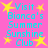 A static image with a bright pink background displays repeated text "Visit Bianca's Summer Sunshine Club" in cyan pixelated font surrounded by yellow stars.
