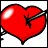 Static pixelated red heart icon with a visible crack on the right side, set against a white background with black border pixels.