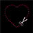Animated contact sheet showing a heart outline being cut by scissors across multiple frames, with a solid pink heart frame at the bottom left.