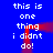 Blue background with white pixelated text repeating 'this is one thing i didnt do!' in two vertical , red motion trails forming a looped path between them