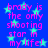 Blue background with light green stars and repeated pink text reading "brady is the only shooting star in my life!".