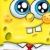 Pixelated yellow cartoon character with large blue eyes, white square teeth, and a red tie against a solid yellow background.