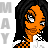 Pixel art contact sheet showing three frames of an animated buddy icon featuring a cartoon character with orange skin, black hair, and checkered clothing against a gray background.