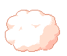 Pixel art cloud icons with character animations showing different poses and accessories on a gray background.