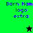 Pixelated text 'Barn Nam logo extra' in blue on green and black backgrounds with a star icon changing from black to green.