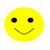 Two yellow smiley face icons with black eyes and green smiles, one above a chocolate chip cookie icon on white background.