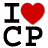 A 3x3 contact sheet of animated frames showing variations of a Coldplay-themed buddy icon with red hearts, 'I CP' text, and 'COLDPLAY' branding in different layouts and color schemes.