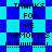 Pixelated text repeats 'THANKS FOR HE MEMORIES' with exclamation marks on blue and cyan checkered backgrounds.