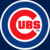 Four distinct Chicago Cubs-themed icons arranged in a , featuring circular and bear-shaped designs with red 'C' symbols and 'UBS' text