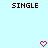 Light blue background with two identical pixelated 'SINGLE' texts at top and two red pixelated hearts at bottom.