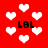 Red background with white heart shapes and black 'LOL' text; hearts animate as they fade in and out.