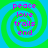 Four identical spiral patterns with green and blue concentric rings, each containing pink text reading peace love trails end.