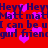 Red background with repeating purple text and pink hearts, static image.