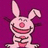 Pixelated pink rabbit with red nose and striped body on purple background, paired with text reading "I Just realized" and "I Don't Care!" in white pixel font