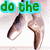 Green text 'do the' above a brown and white claw-like shape on a light background, with sequential additions of letters below.