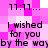 Pixelated text on a pink and white checkered background with time stamps repeating above each phrase.